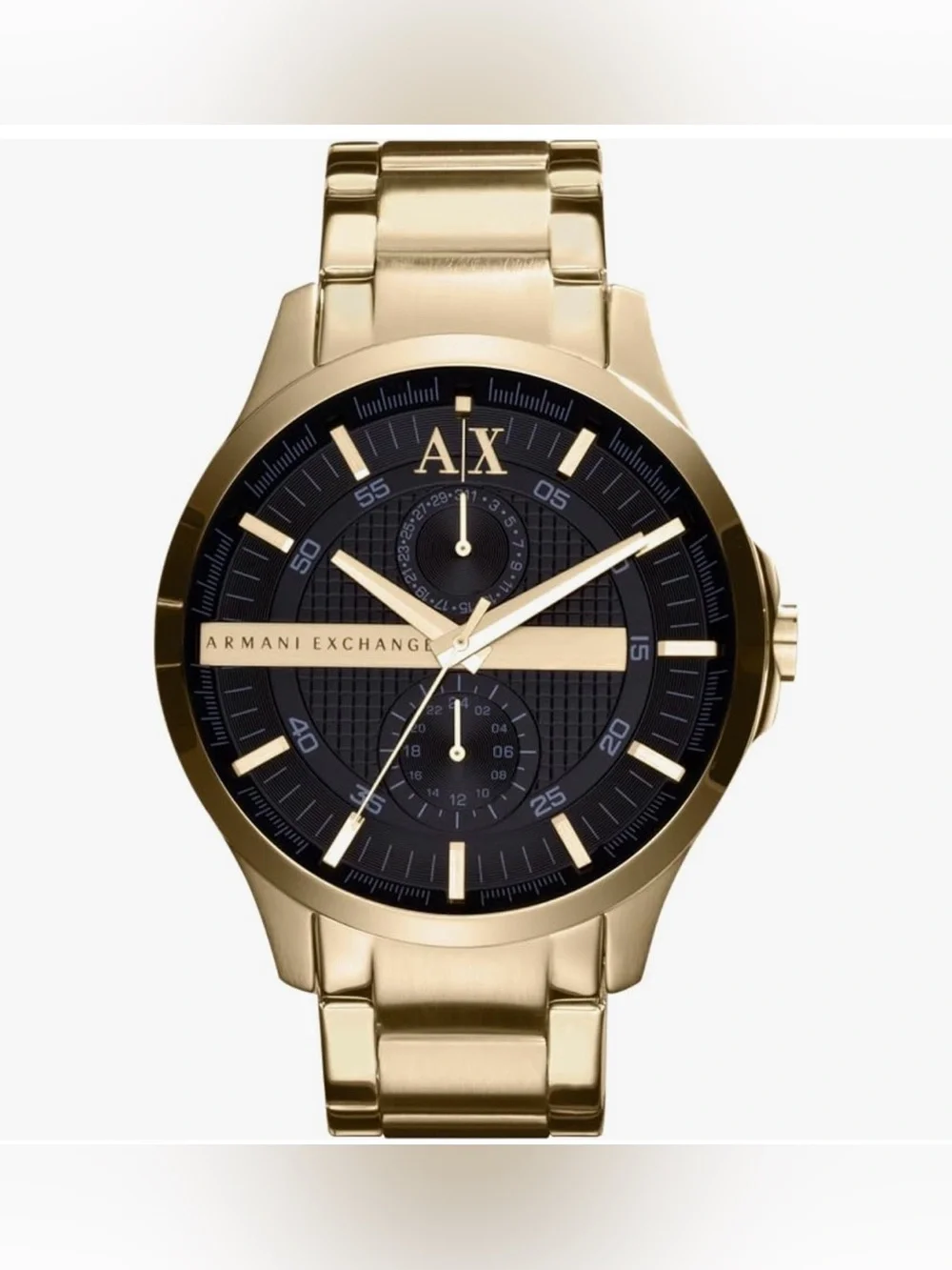 A|X Armani Exchange Men's Dress Watch,Three-Hand Stainless Steel Gold Watch